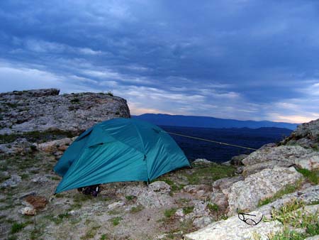 Tent on a wind on Baikal