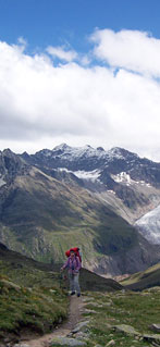 Тропа в хребте Глоктурмкамм в Эцтальских Альпах