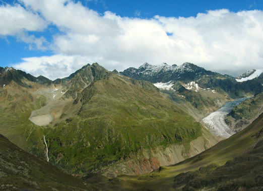Вид на южную часть хребта Каунерграт из долины Кайзербергталь