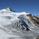 Вид на перевал Миттеркарйох с ледника Ташахфернер