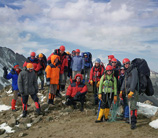 Группа Нижегородского горного клуба на перевале Киргизского хребта
