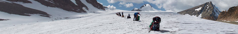 Прохождение ледника в Киргизском хребете на Тянь-Шане