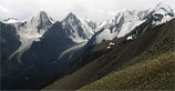 Вид на ледник Кен-Тор с перевала Горных Инструкторов