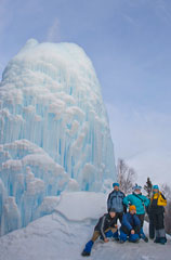 Ледяной стоб на склоне массива Уван на Южном Урале